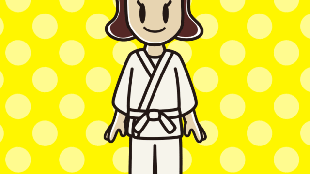 道着を着た女子高校生のイラスト【色、背景あり】PNG