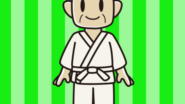 道着を着たおじさんのイラスト【色、背景あり】PNG