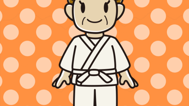 道着を着たおばさんのイラスト【色、背景あり】PNG