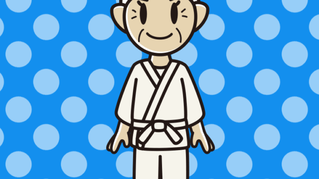 道着を着たおばあさんのイラスト【色、背景あり】PNG