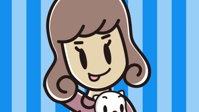 猫を抱いてテヘヘな女子大学生のイラスト【色、背景あり】PNG