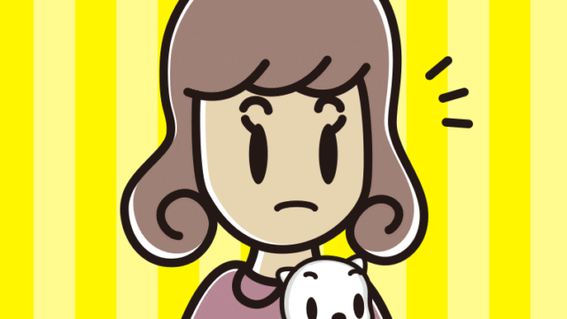 猫を抱いて何かに気付く女子大学生のイラスト【色、背景あり】PNG