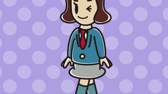 歩きながらウインクする女子高校生のイラスト【色、背景あり】PNG