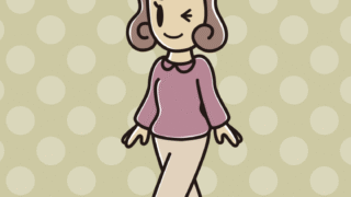 歩きながらウインクする女子大学生のイラスト【色、背景あり】PNG