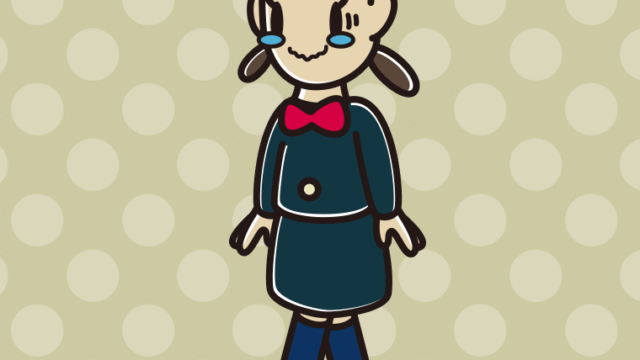 ジーンとしながら歩く女子中学生のイラスト【色、背景あり】PNG