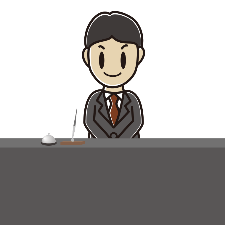 男性コンシェルジュのイラスト【色あり、背景なし】透過PNG