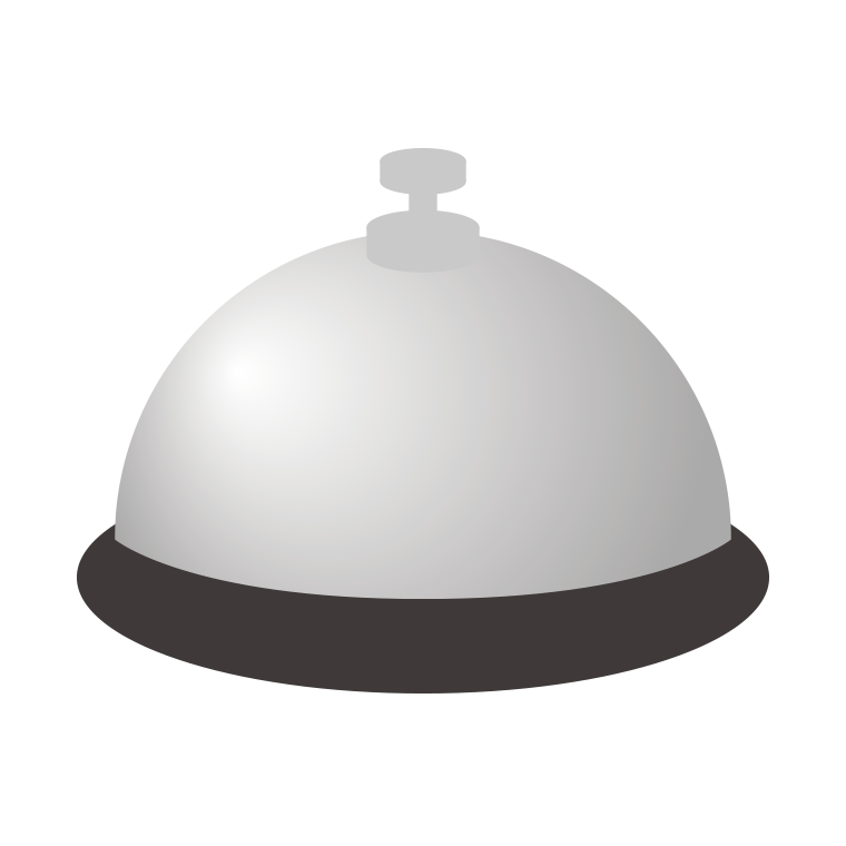 卓上ベルのイラスト【色あり、背景なし】透過PNG