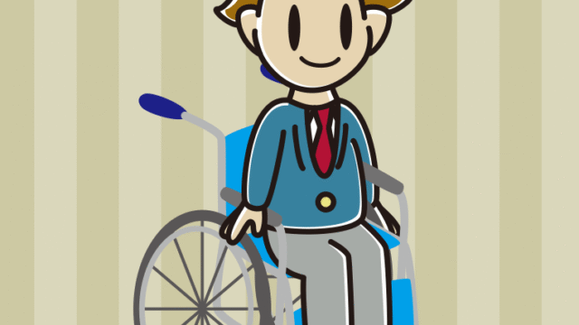 車椅子に座る男子高校生のイラスト【色、背景あり】PNG