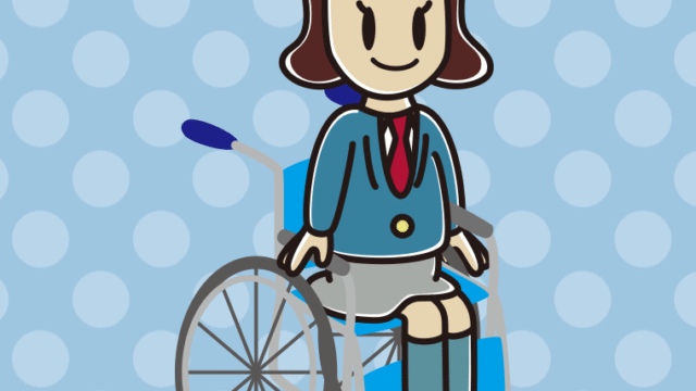 車椅子に座る女子高校生のイラスト【色、背景あり】PNG