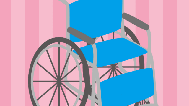 車椅子のイラスト【色、背景あり】PNG