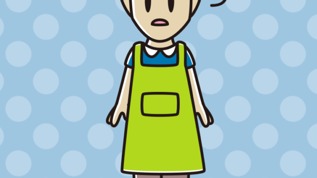 ぼーっとするエプロン姿の男性のイラスト【色、背景あり】PNG