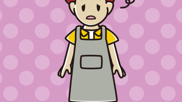 ぼーっとするエプロン姿の男子大学生のイラスト【色、背景あり】PNG