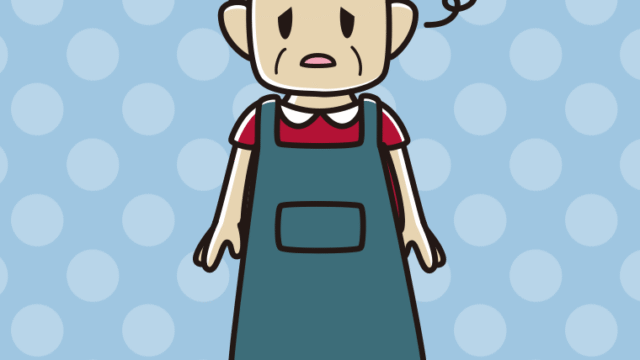 ぼーっとするエプロン姿のおじさんのイラスト【色、背景あり】PNG