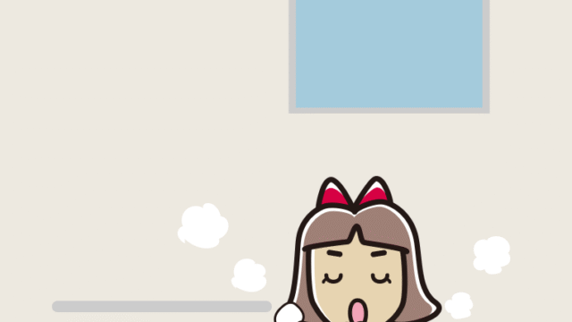 お風呂で咳払いする小学生女子のイラスト【色、背景あり】PNG