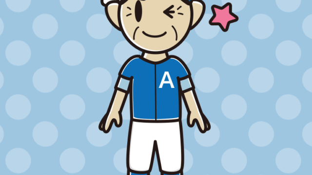 ウインクする野球のユニフォーム姿のおじいさんのイラスト【色、背景あり】PNG