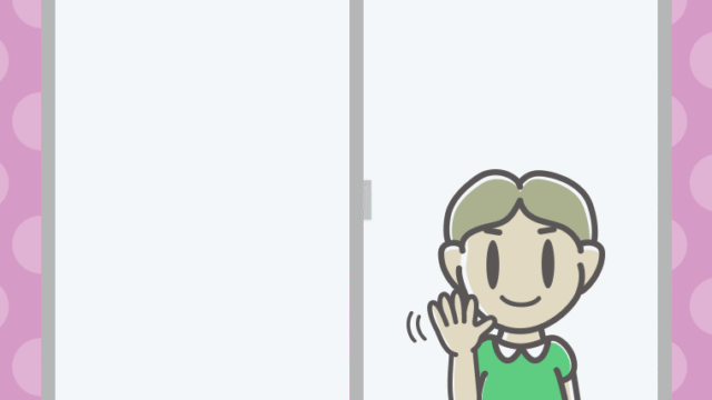 窓から手を振る小学生男子のイラスト【色、背景あり】PNG