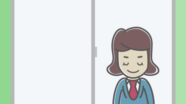 窓からお辞儀する女子高校生のイラスト【色、背景あり】PNG