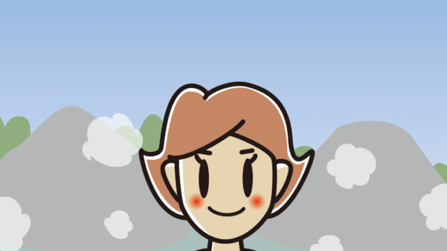 温泉に入る女性のイラスト【色、背景あり】PNG