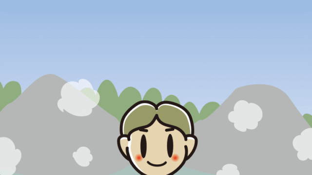 温泉に入る小学生男子のイラスト【色、背景あり】PNG