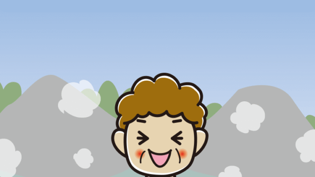 温泉で笑うおばさんのイラスト【色、背景あり】PNG