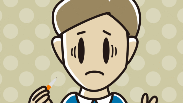 シャープペンを持って困るのイラスト【色、背景あり】PNG