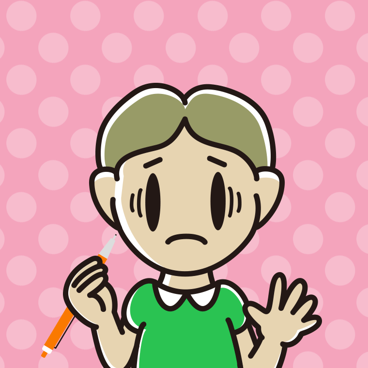 シャープペンを持って困る小学生男子のイラスト【色、背景あり】PNG