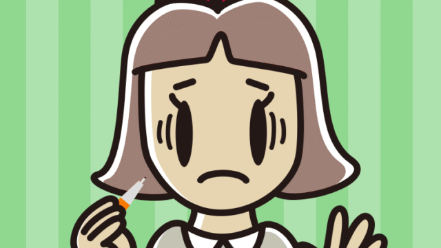 シャープペンを持って困る小学生女子のイラスト【色、背景あり】PNG