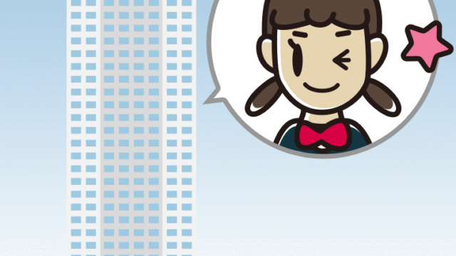 タワーマンションでウインクする女子中学生のイラスト【色、背景あり】PNG