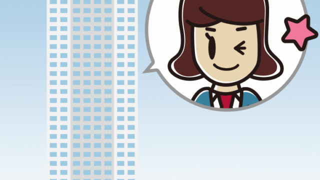 タワーマンションでウインクする女子高校生のイラスト【色、背景あり】PNG