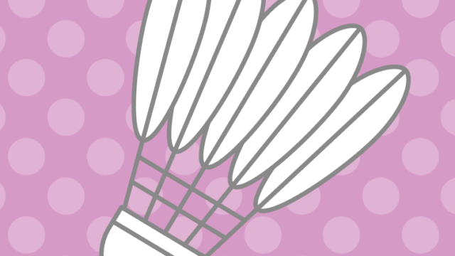 バドミントンシャトルのイラスト【色、背景あり】PNG