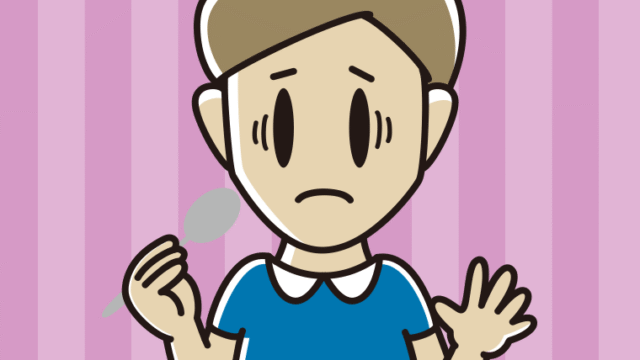 カツカレーで困る男性のイラスト【色、背景あり】PNG