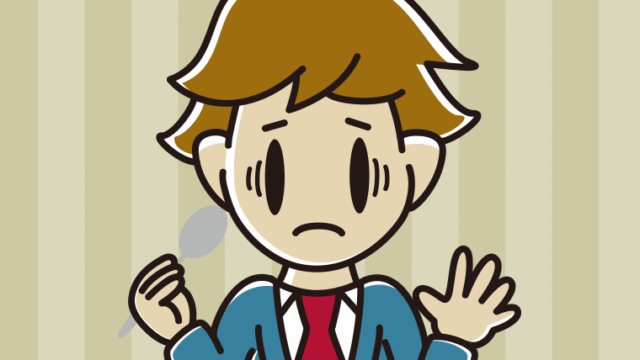 カツカレーで困る男子高校生のイラスト【色、背景あり】PNG