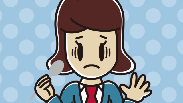 カツカレーで困る女子高校生のイラスト【色、背景あり】PNG