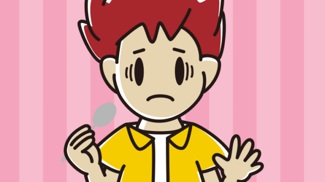 カツカレーで困る男子大学生のイラスト【色、背景あり】PNG