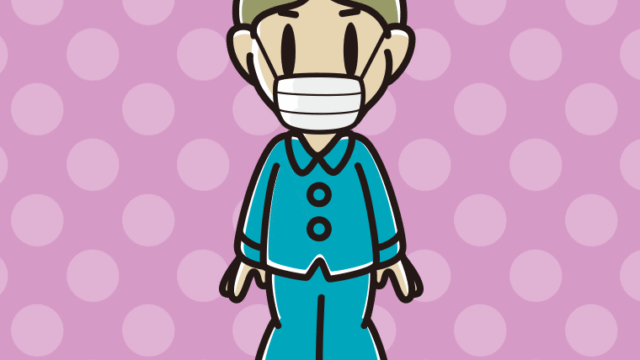 マスクをするパジャマの小学生男子のイラスト【色、背景あり】PNG