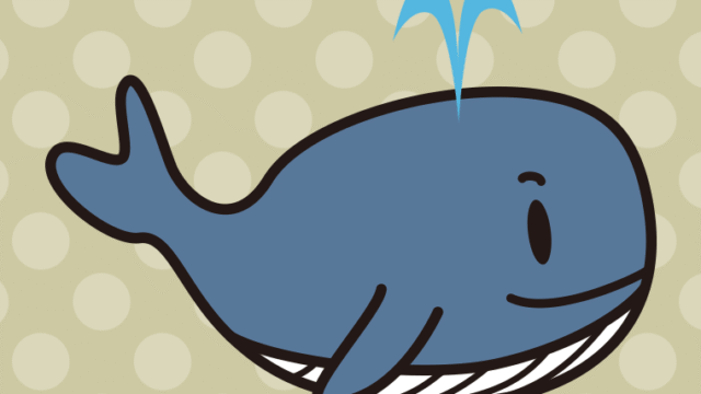 かわいいクジラちゃんのイラスト【色、背景あり】PNG