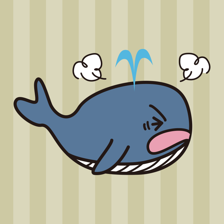カンカンに怒るクジラちゃんのイラスト【色、背景あり】PNG