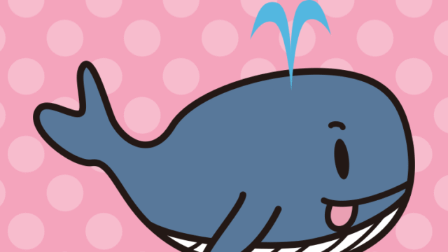 テヘペロなクジラちゃんのイラスト【色、背景あり】PNG