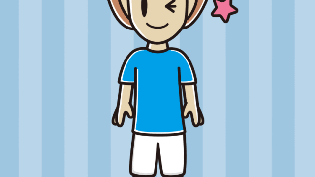 ウインクするサッカーのユニフォーム姿の女性のイラスト【色、背景あり】PNG