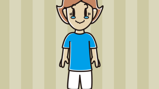 ジーンとするサッカーのユニフォーム姿の女性のイラスト【色、背景あり】PNG