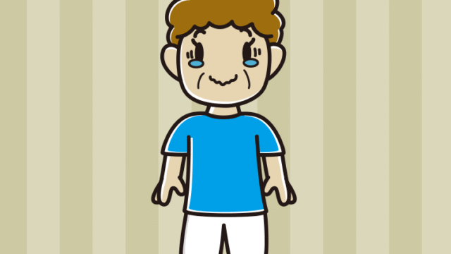 ジーンとするサッカーのユニフォーム姿のおばさんのイラスト【色、背景あり】PNG