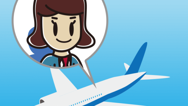 飛行機に乗る女子高校生のイラスト【色、背景あり】PNG