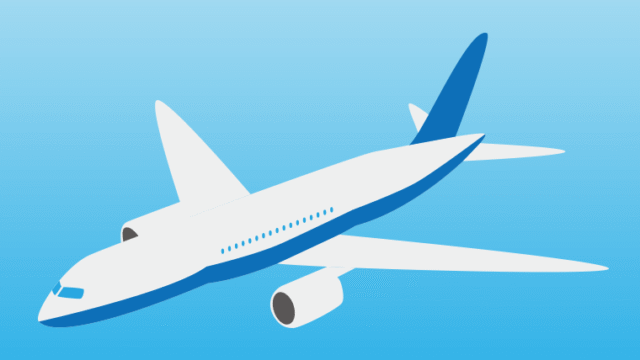 飛行機のイラスト【色、背景あり】PNG