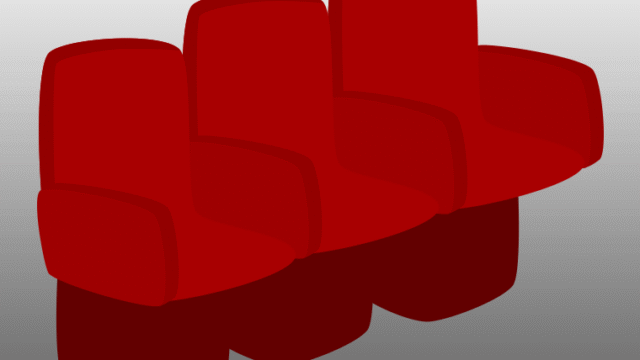 映画館（劇場）の椅子のイラスト【色、背景あり】PNG