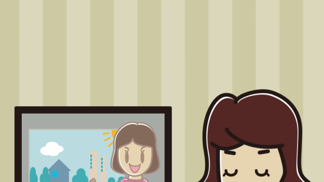 テレビを見ながら咳払いする女子高校生のイラスト【色、背景あり】PNG