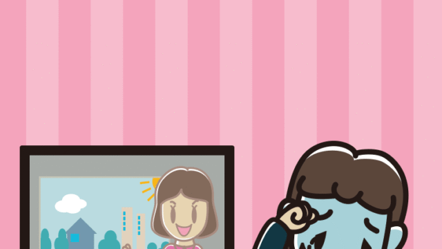 テレビを見て具合が悪い女子中学生のイラスト【色、背景あり】PNG