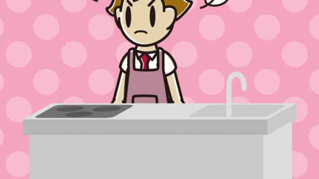 キッチンで怒る男子高校生のイラスト【色、背景あり】PNG