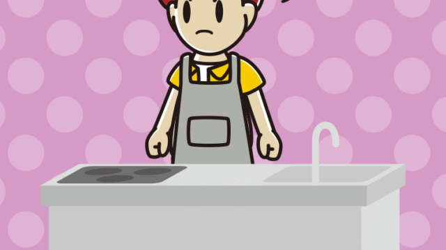 キッチンで怒る男子大学生のイラスト【色、背景あり】PNG