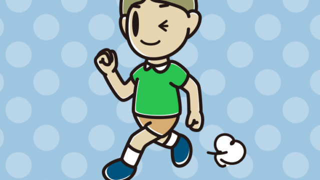 走りながらウインクする小学生男子のイラスト【色、背景あり】PNG