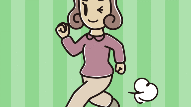 走りながらウインクする女子大学生のイラスト【色、背景あり】PNG